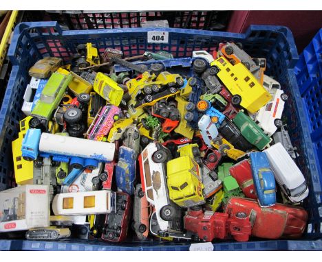 A Collection of Diecast Tinplate Plastic Model Vehicles by Matchbox, Wiking, Husky, Oxford and Other, trackside scales noted.