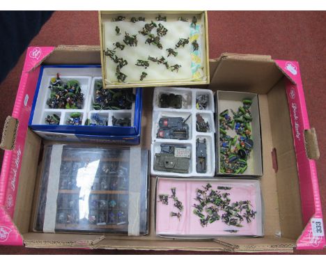 A Collection of Plastic/White Metal Hand Painted Military and War Gaming Model Figures and Vehicles:- One Box