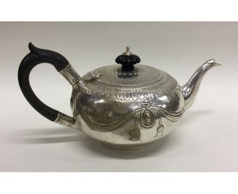 A good quality Victorian silver bachelor's teapot decorated with swags. London 1878. By H&amp;H. Approx. 289 grams. Est. £300