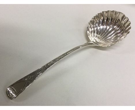 A George III silver sauce ladle with fluted bowl. London 1793. By John Lambe. Approx. 36 grams. Est. £30 - £40.