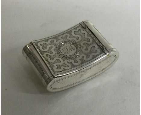 A good Georgian silver snuff box of kidney shape decorated with wriggle work. Birmingham 1810. By Cox &amp; Betteridge. Appro