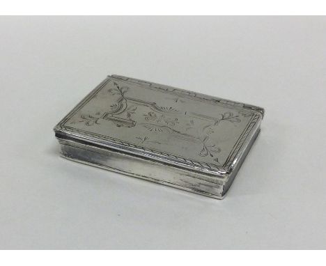 NORWICH: An unusual 18th Century silver snuff box with hinged flush fitting lid revealing a plain interior. Circa 1710. By El