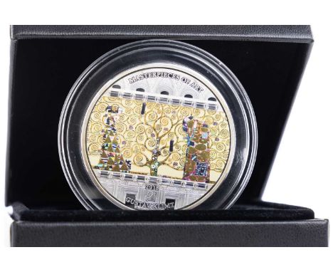 QUEEN ELIZABETH II COOK ISLANDS $20, 2018 the reverse with Gustav Klimt Tree of Life, the obverse with the head of QE II, in 