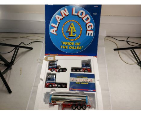 Manufacturer  - Corgi | Description - DAF XF, Scania Topline, MAN TGA &amp; Clayton Tanker - Alan Lodge | Stock Code - CC9916