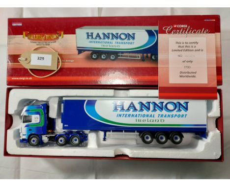 Manufacturer  - Corgi | Description - DAF XF105 &amp; Fridge Container - Hannon International Transport | Stock Code - CC1410