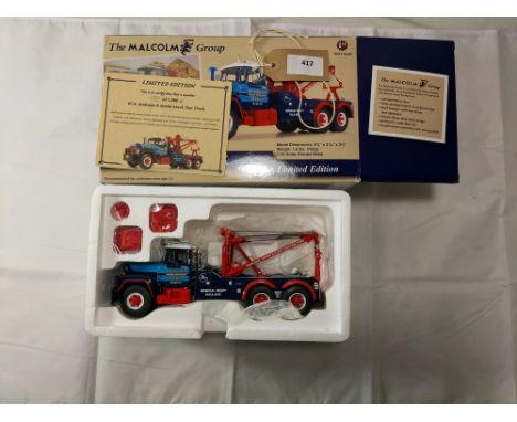 Manufacturer  - 1st Gear | Description - Mack R Tow Truck - W H Malcolm | Stock Code - 19-3726 | Notes - Mint - Box very slig