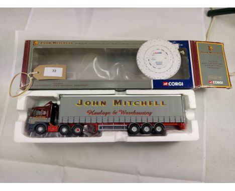 Manufacturer  - Corgi | Description - MAN Curtainside - John Mitchell Transport | Stock Code - CC12001 | Notes - GC-Box worn|