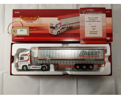 Manufacturer  - Corgi | Description - Scania R Curtainside - Barry Haulage Ltd | Stock Code - CC13725 | Notes - VGC - Box goo