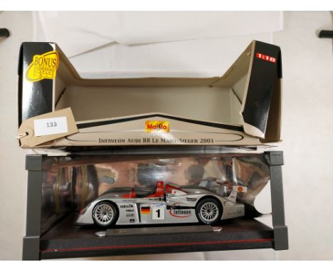 Manufacturer  - Maisto | Description - Infineon Audi R8 Le Mans Sieger 2001 | Stock Code - 38626 | Notes - Fair-Box worn| Sca