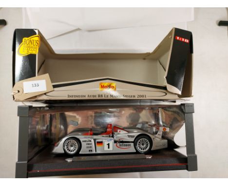 Manufacturer  - Maisto | Description - Infineon Audi R8 Le Mans Sieger 2001 | Stock Code - 38626 | Notes - Fair-Box worn| Sca