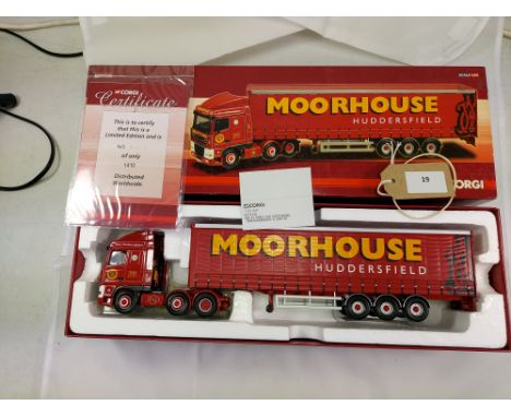 Manufacturer  - Corgi | Description - DAF XF Space Cab Curtainside - Tom Moorhouse &amp; Son Ltd | Stock Code - CC13243 | Not