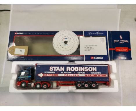 Manufacturer  - Corgi | Description - Scania Curtainside - Stan Robinson | Stock Code - CC12205 | Notes - Fair - Box worn| Sc