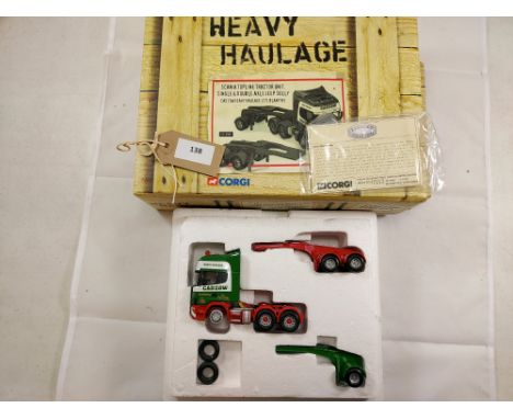 Manufacturer  - Corgi | Description - Scania Topline Tractor Unit  with Dolly - Cadzow Heavy Haulage | Stock Code - CC12909 |