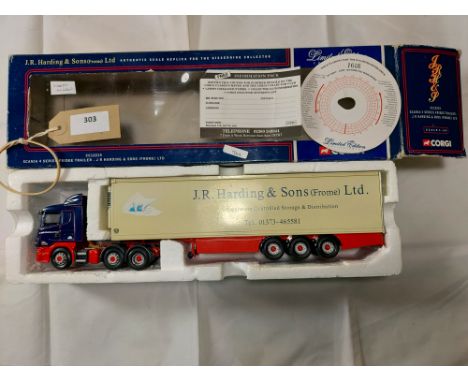 Manufacturer  - Corgi | Description - Scania 4 Series Fridge Trailer - J R Harding &amp; Sons Ltd | Stock Code - CC12215 | No