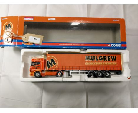 Manufacturer  - Corgi | Description - Scania Topline Curtainside - Mulgrew Haulage | Stock Code - CC12926 | Notes - Fair - da