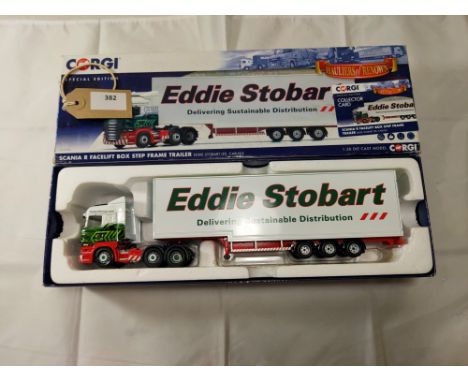 Manufacturer  - Corgi | Description - Scania R Facelift Box Step Frame Trailer - Eddie Stobart | Stock Code - CC13754 | Notes