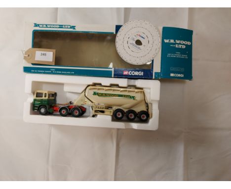 Manufacturer  - Corgi | Description - ERF EC Powder Tanker - W R Wood | Stock Code - 74904 | Notes - GC - Box worn| Scale - 1