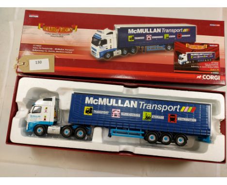 Manufacturer  - Corgi | Description - Volvo FH Curtainside - McMullan Transport | Stock Code - CC14020 | Notes - GC-Box sligh