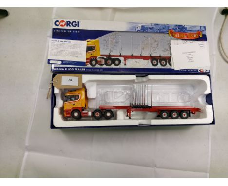 Manufacturer  - Corgi | Description - Scania R Log Trailer - Coille Haulage Ltd | Stock Code - CC13766 | Notes - VGC-Box slig