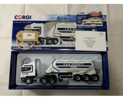 Manufacturer  - Corgi | Description - Scania R Feldbinder Tanker - A &amp; R Burnett | Stock Code - CC13778 | Notes - GC - Mi