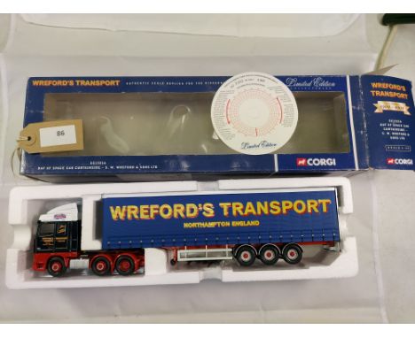 Manufacturer  - Corgi | Description - DAF XF Space Cab Curtainside - S W Wreford &amp; Sons | Stock Code - CC13216 | Notes - 