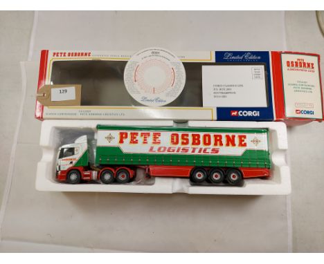 Manufacturer  - Corgi | Description - Scania Curtainside - Pete Osborne Logistics | Stock Code - CC12207 | Notes - GC- Box wo