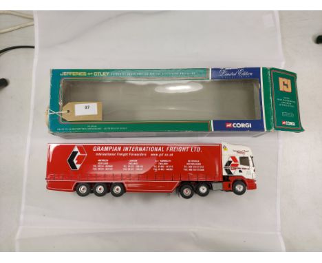 Manufacturer  - Corgi | Description - Scania 164L/580 &amp; Curtainside - Grampian International | Stock Code - ? | Notes - F