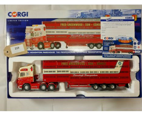 Manufacturer  - Corgi | Description - Scania R (Rear Tag) Houghton Parkhouse Livestock Transporter - Fred Greenwood | Stock C