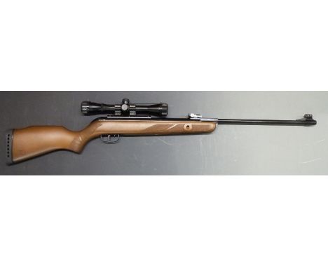 BSA Hunter 440 .22 air rifle with chequered semi-pistol grip and forend and Gamo 4x32 WR scope, serial number 04-1C-486009-18