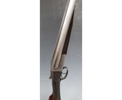 Henry Tolley 12 bore side by side shotgun with named and engraved locks, engraved underside, trigger guard, top plate and thu