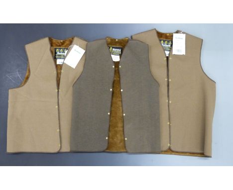 Three Barbour faux fur lined jacket linings 32, 44 and 46 inch chest, all new&nbsp;