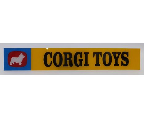 Corgi Toys acrylic shop display / advertising sign, 10 x 64cm