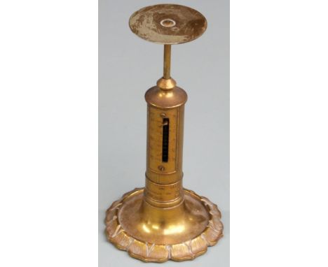 R W Winfield Victorian brass candlestick type postage scale no 170, dated January 3, 1840