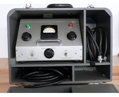 Ampro Stylist Major 16mm cine film projector with Ampro speaker and a sound control unit in matching case