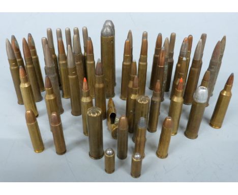 Fifty three various calibre collectors rifle cartridges.&nbsp;PLEASE NOTE THAT A VALID RELEVANT FIREARMS/SHOTGUN CERTIFICATE 