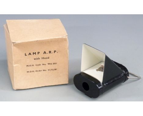 WWII A.R.P lamp with hood, in box&nbsp;