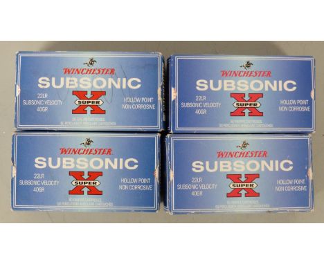Seventy nine Winchester Super X Subsonic .22 rifle cartridges, all in original boxes. PLEASE NOTE THAT A VALID RELEVANT FIREA