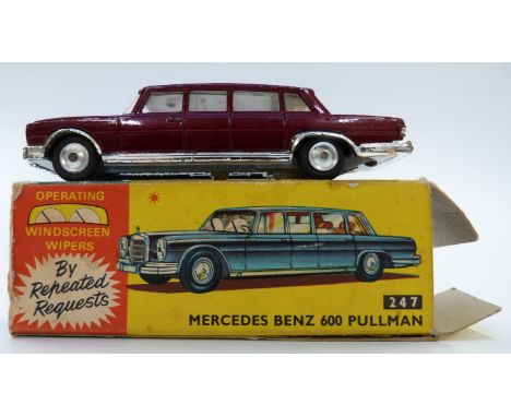 Corgi Toys diecast model Mercedes Benz 600 Pullman with burgundy body, beige interior and spun hubs 247, in original box.&nbs