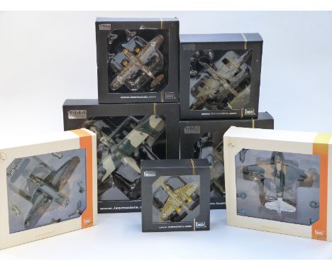 Seven IXO Models 1:144 and 1:72 scale diecast model aeroplanes, all in original boxes