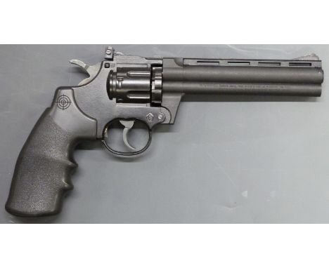 Crossman Model 357 .177 air pistol/ revolver with five ten shot magazines and other spares, serial number 2559042, new in ori