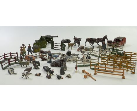Sixty nine Britains and similar lead model farm animals, figures, vehicles and accessories&nbsp;