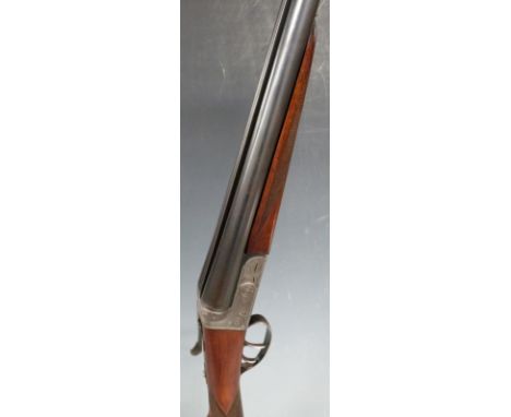 Ugartechea 12 bore side by side ejector shotgun with engraved locks, top plate and underside, chequered grip and forend, doub