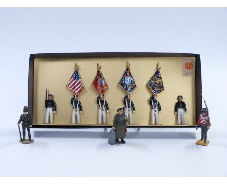 Blenheim Military Models diecast model soldier set US Naval Academy Colours B61 in original box together with three model sol