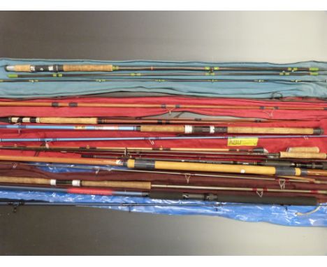 Five vintage fishing rods including Abu Atlantic Zoom