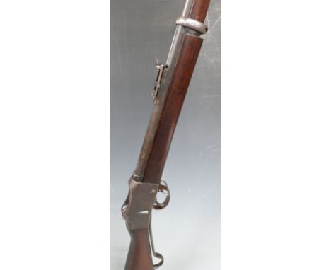 Enfield Martini action underlever rifle converted to a 20 bore shotgun with lock stamped 1887 IV 1 2 and with crown over VR c