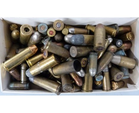 Ninety seven various calibre collectors pistol/revolver cartridges.&nbsp;PLEASE NOTE THAT A VALID RELEVANT FIREARMS/SHOTGUN C