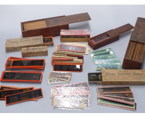A collection of mainly educational magic lantern slides /&nbsp;film strips including some boxed sets