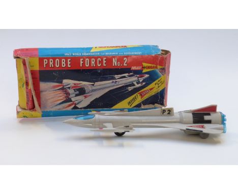 Century 21 Project SWORD Probe Force No. 2. model space rocket ship, in original box.&nbsp;