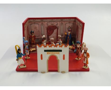 Twelve CBG Mignot diecast model Arabian Palace figures and accessories, in original diorama display box&nbsp;&nbsp;