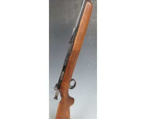 BSA Sportsman Fifteen .22 bolt action single barrelled smooth bore shotgun with named 25 inch barrel, overall length 109cm, s